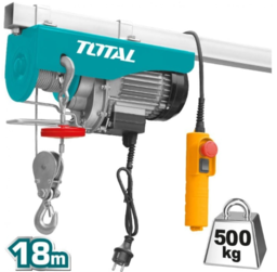 Електрическа лебедка TOTAL, 18 м, 250 - 500 кг, 900 W