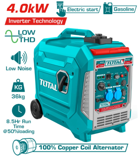 Инверторен бензинов генератор TOTAL INDUSTRIAL, 4 kW