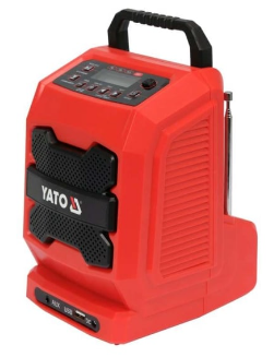 Радио YATO, 18V/220V, 3W, Bluetooth, AUX-IN, USB