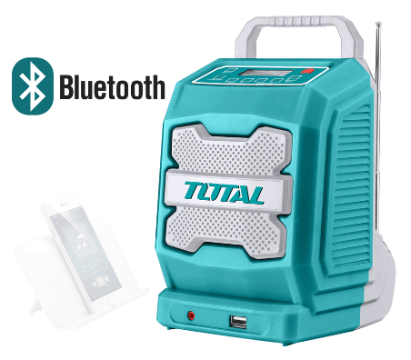 Радио TOTAL, 20 V, Bluetooth, AUX-IN, USB